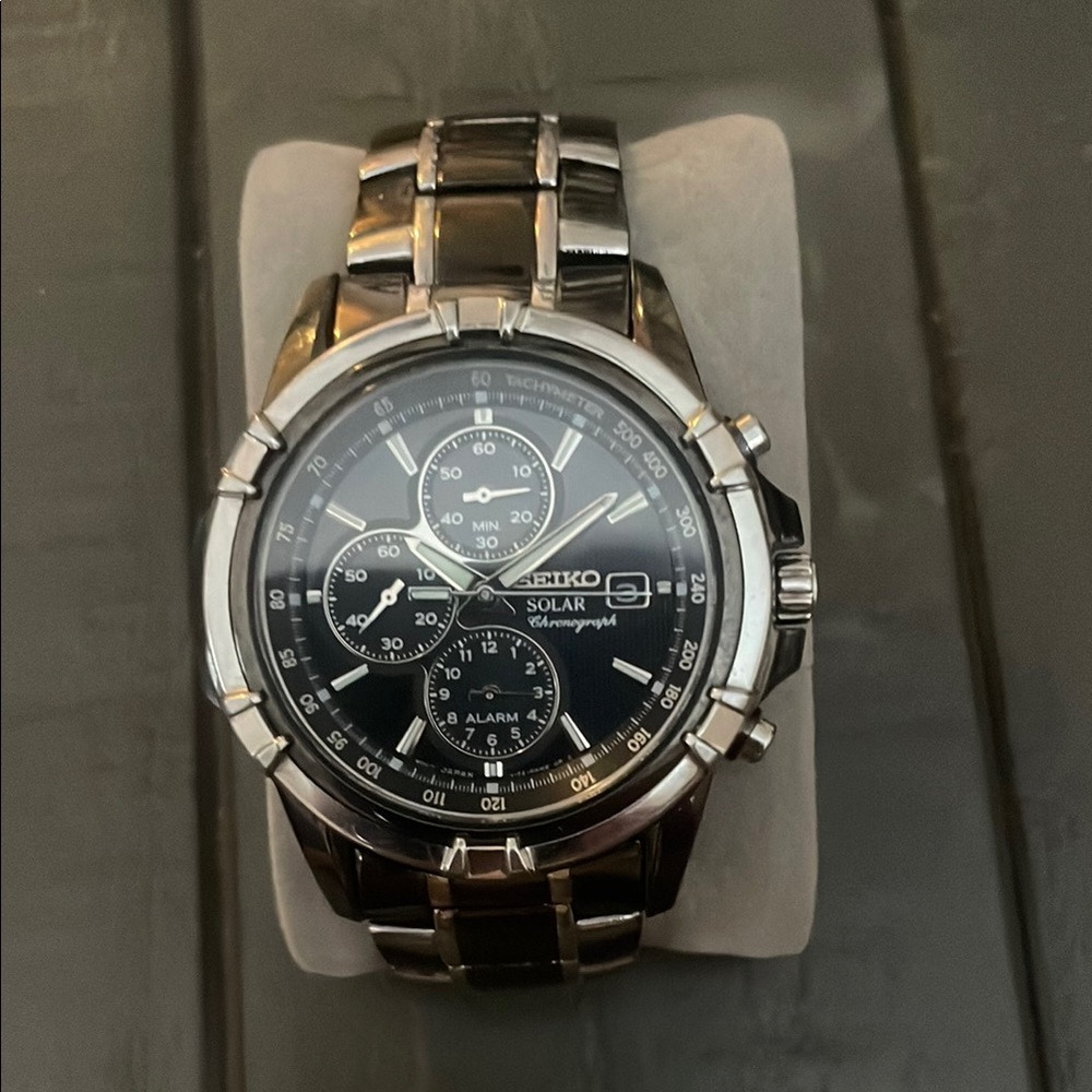 Seiko Black Chronograph Watch